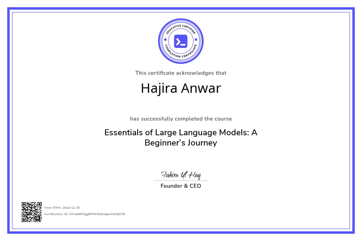 Course Certificate