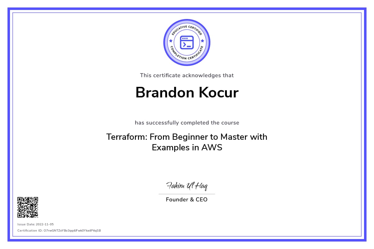 Personalized Path Certificate