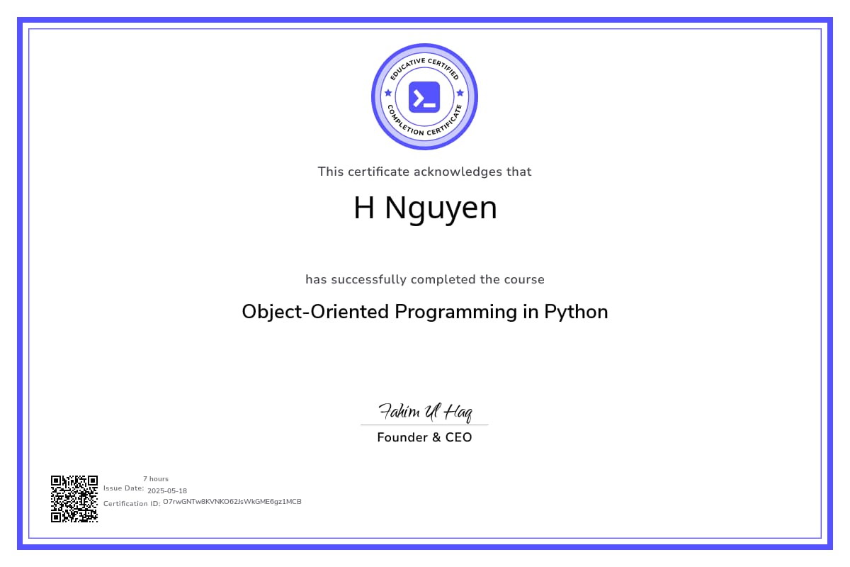 Course Certificate