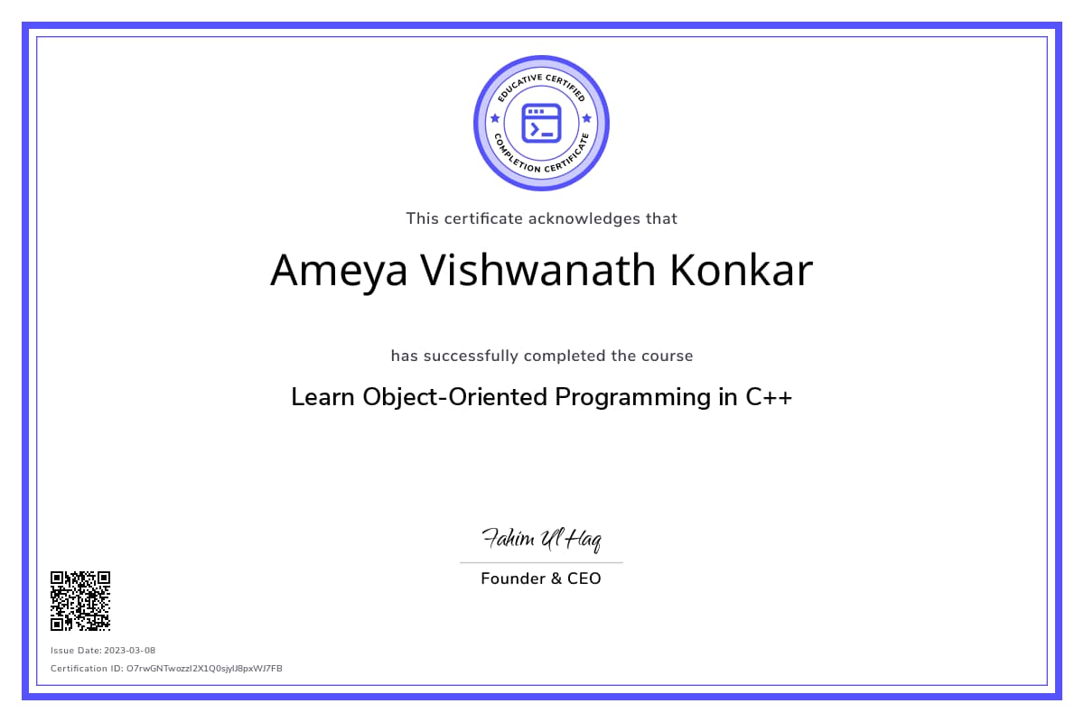 Course Certificate