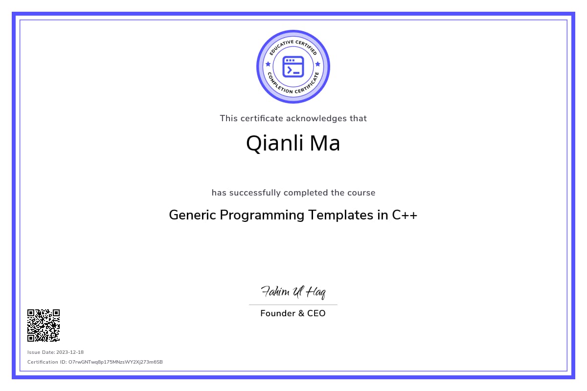 Course Certificate