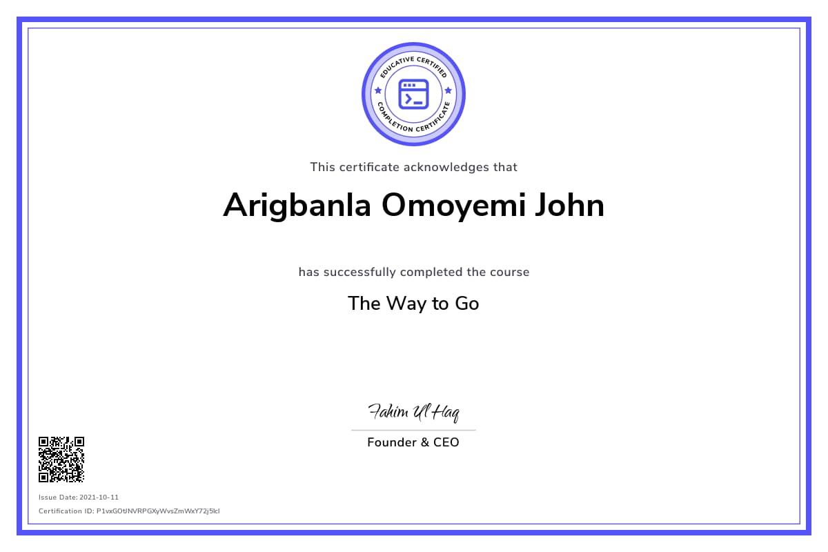 Personalized Path Certificate