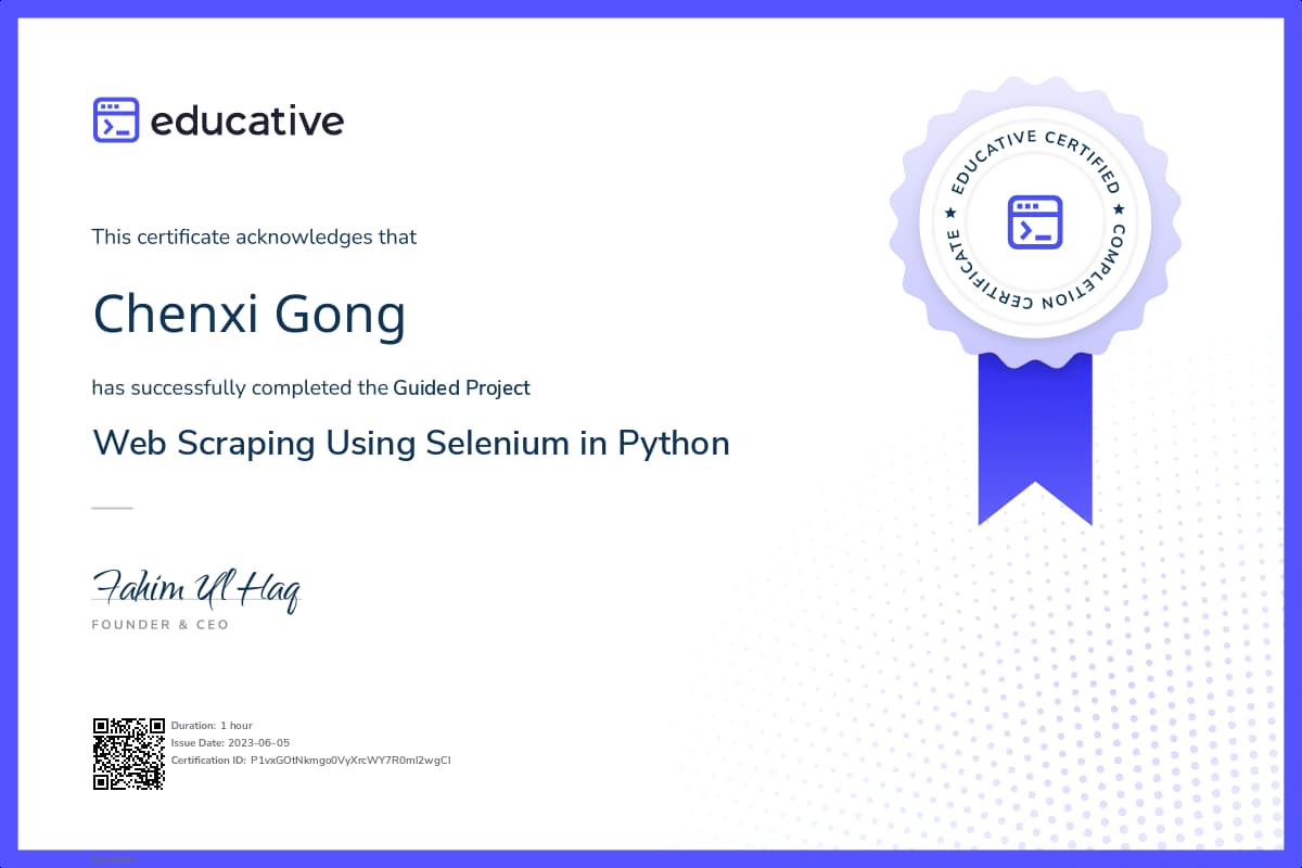 Project Certificate