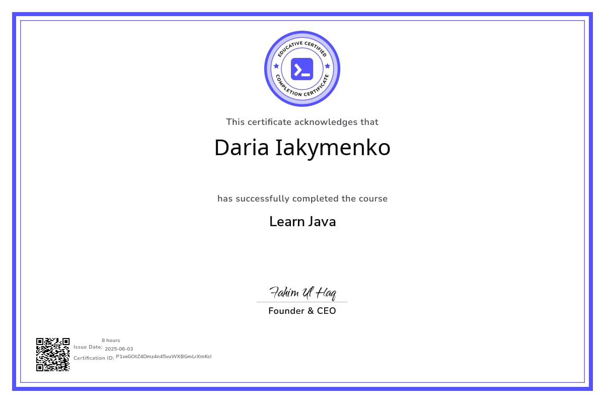 Course Certificate