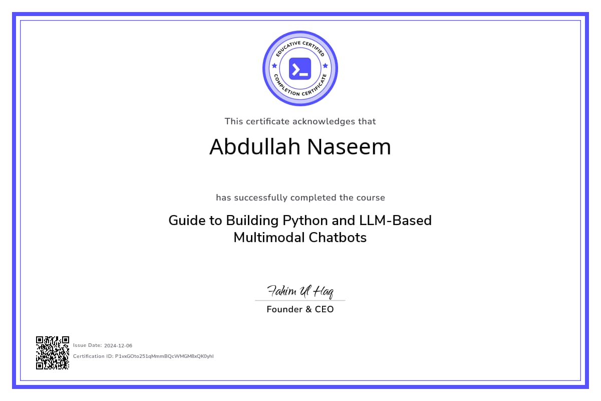 Course Certificate