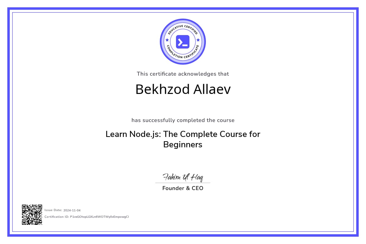 Course Certificate
