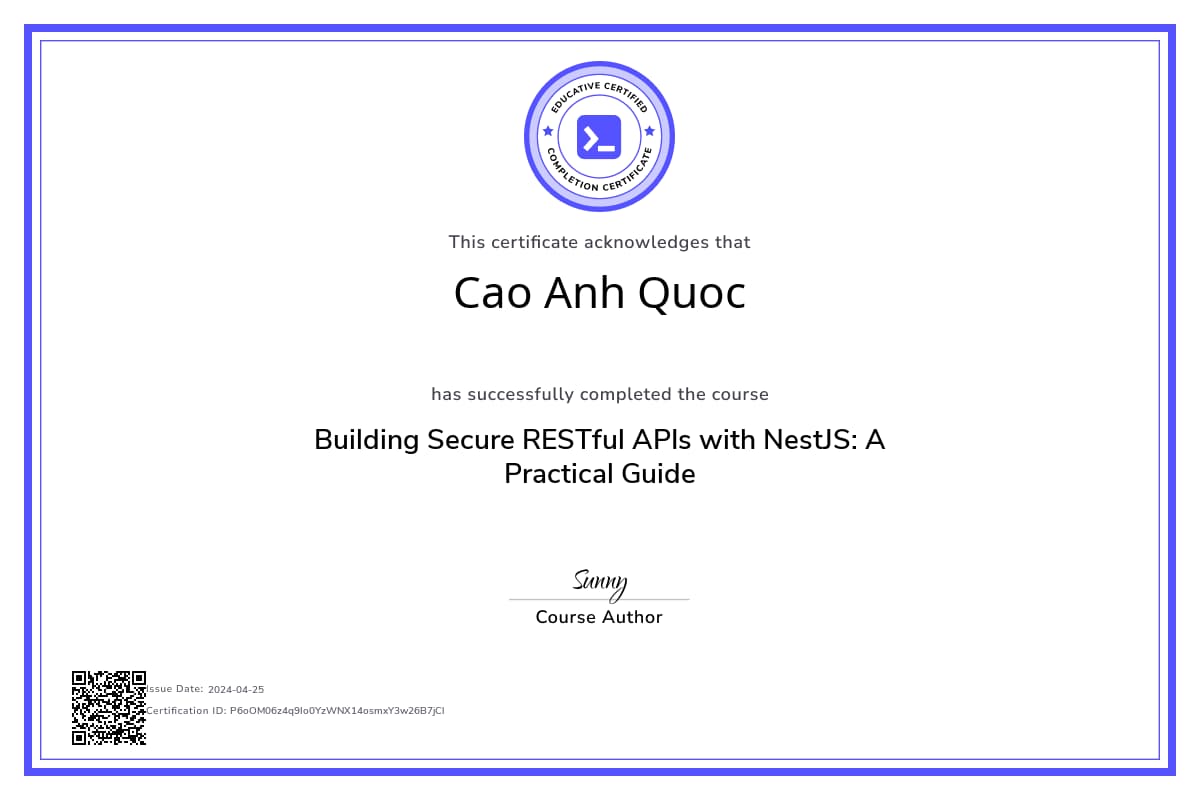 Course Certificate