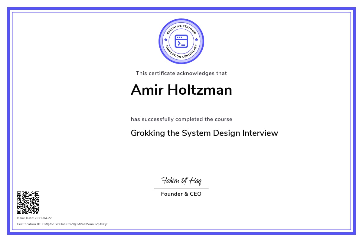 Personalized Path Certificate