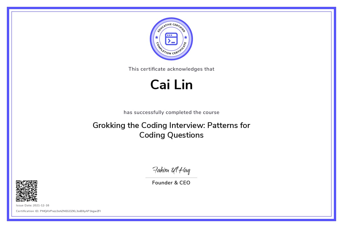 Personalized Path Certificate