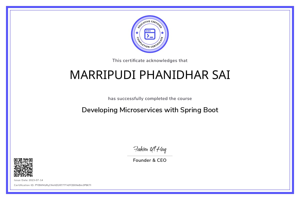 Personalized Path Certificate