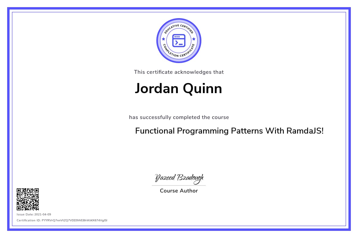 Personalized Path Certificate