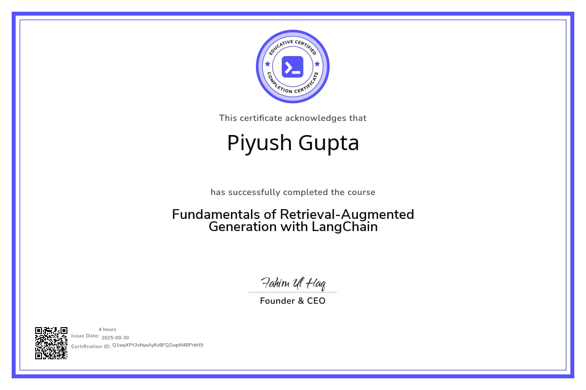 Course Certificate