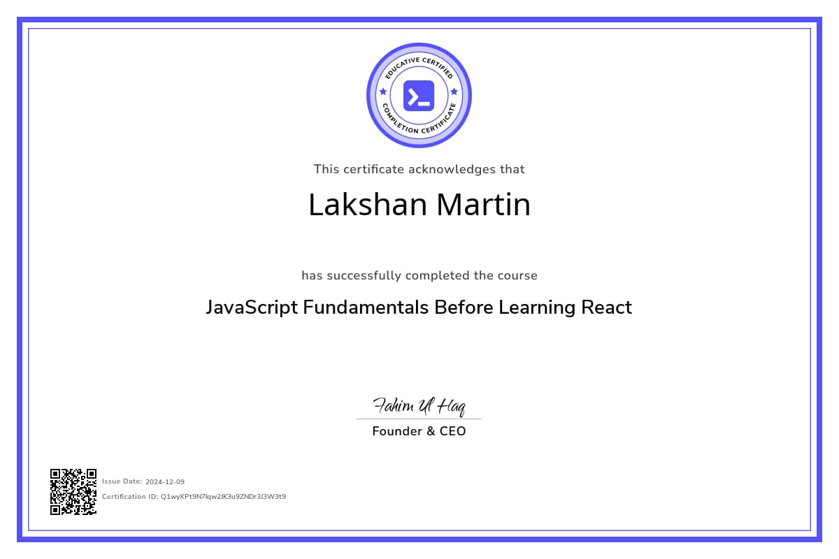 Course Certificate