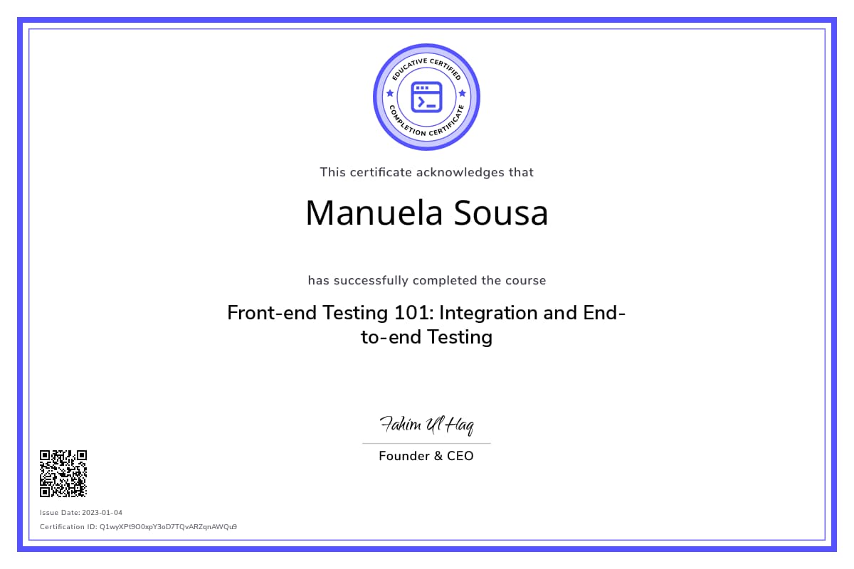 Personalized Path Certificate