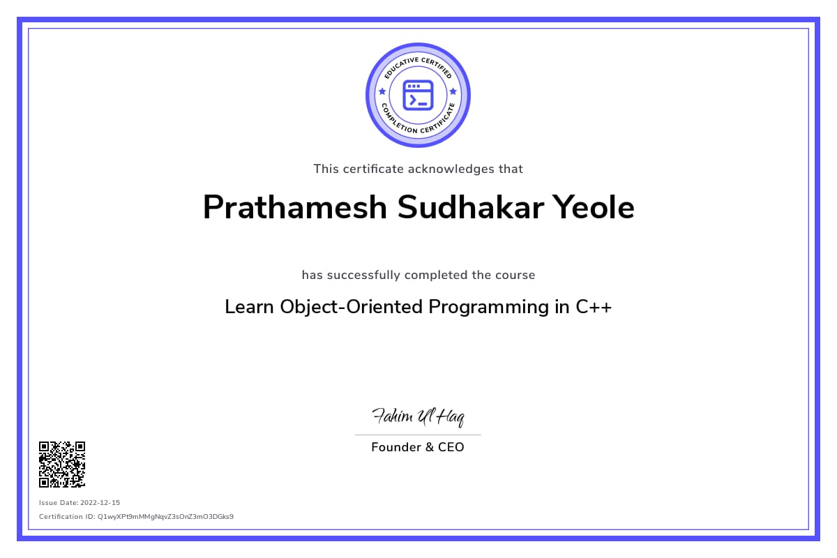 Personalized Path Certificate