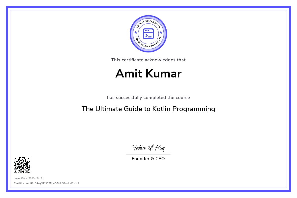 Personalized Path Certificate
