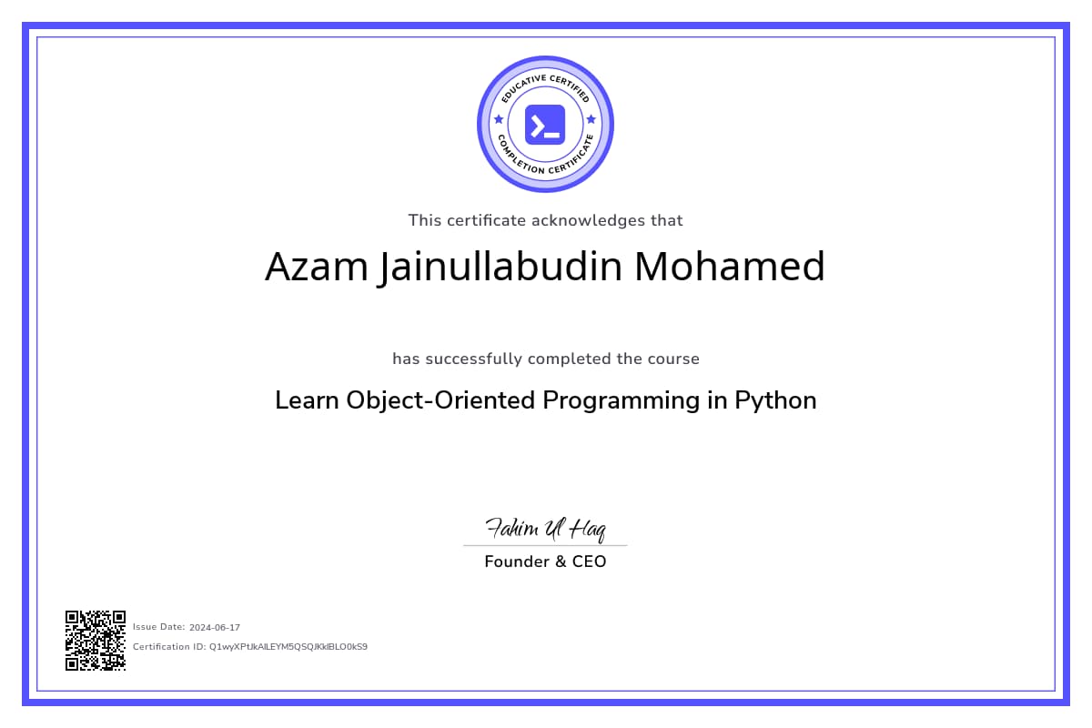Course Certificate