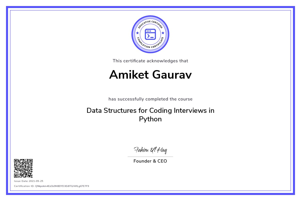 Personalized Path Certificate
