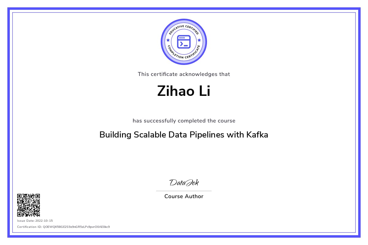 Personalized Path Certificate