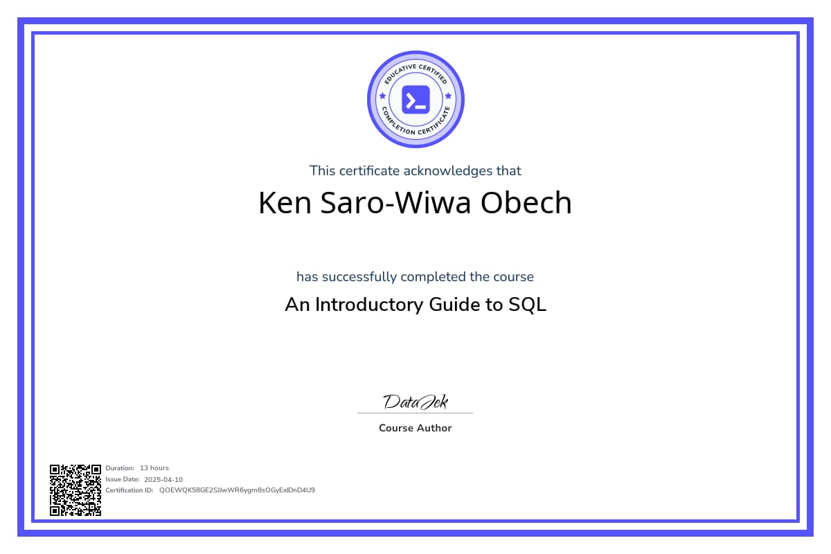 Course Certificate