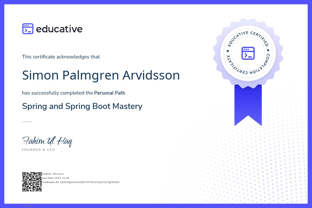Personalized Path Certificate