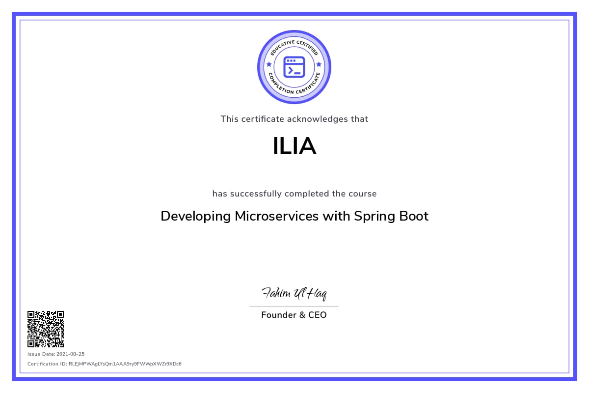 Personalized Path Certificate
