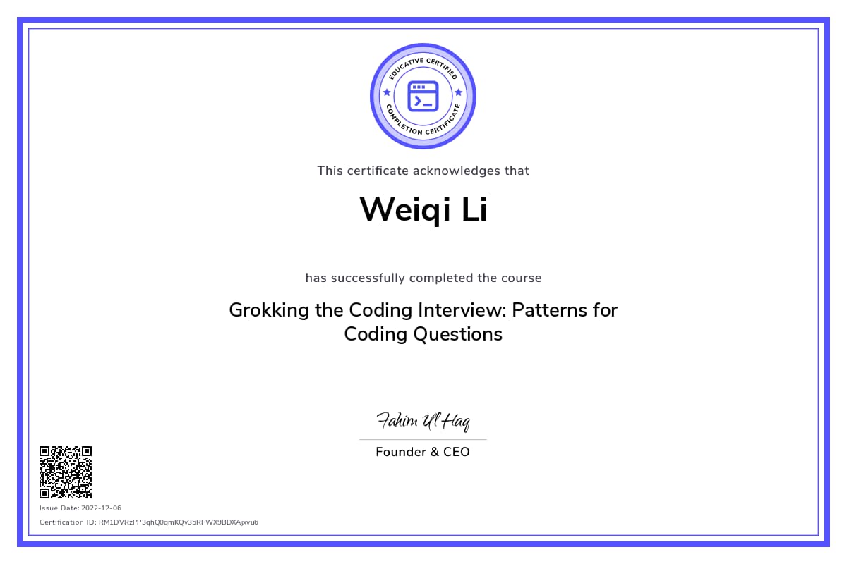 Personalized Path Certificate
