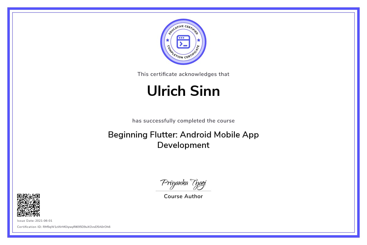 Personalized Path Certificate