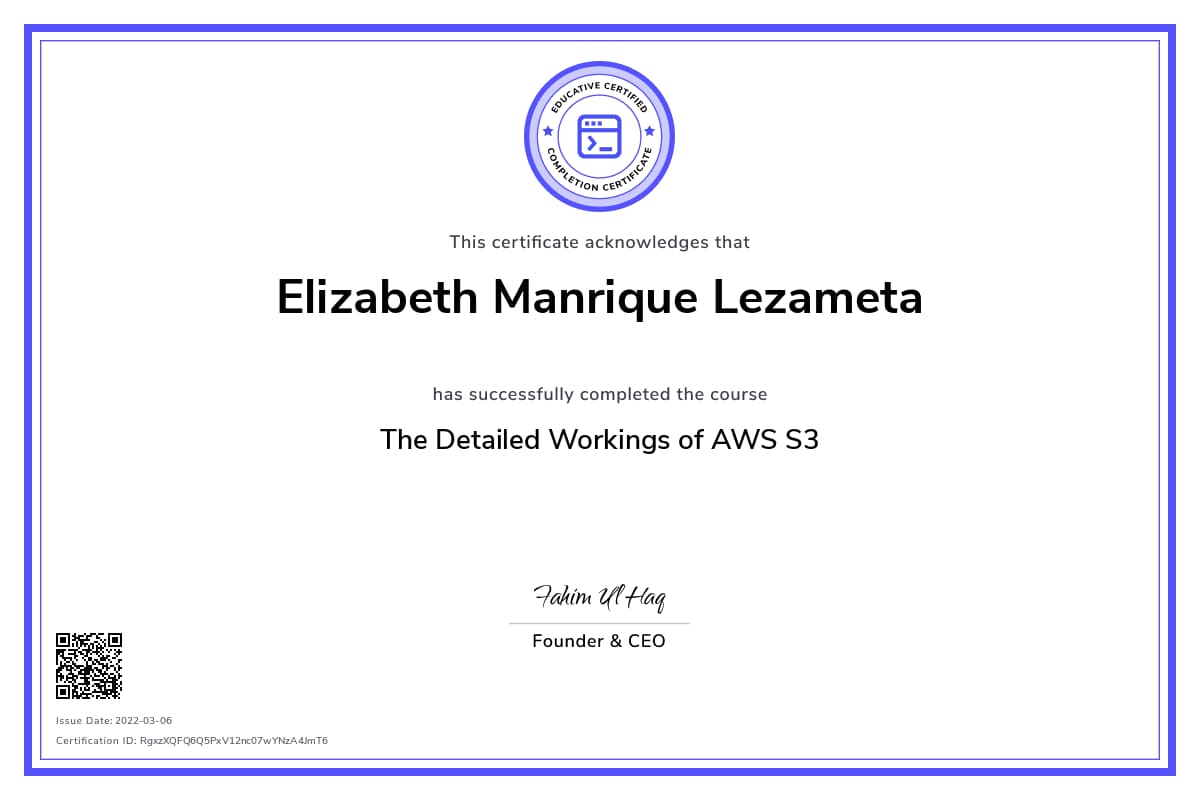 Personalized Path Certificate