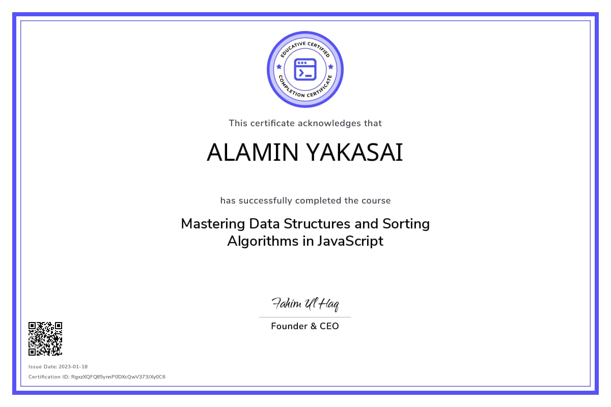 Personalized Path Certificate