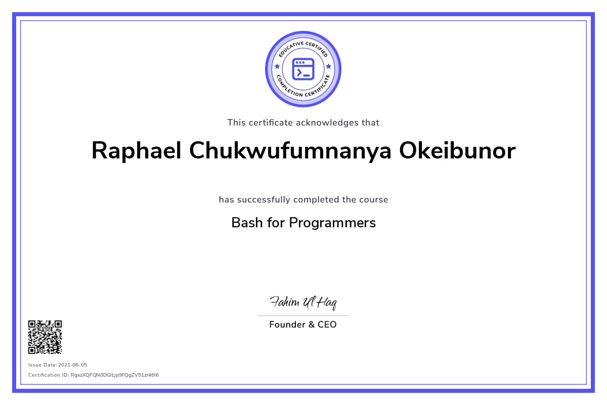 Personalized Path Certificate