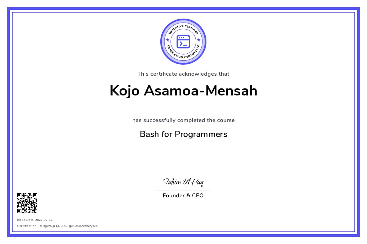 Personalized Path Certificate