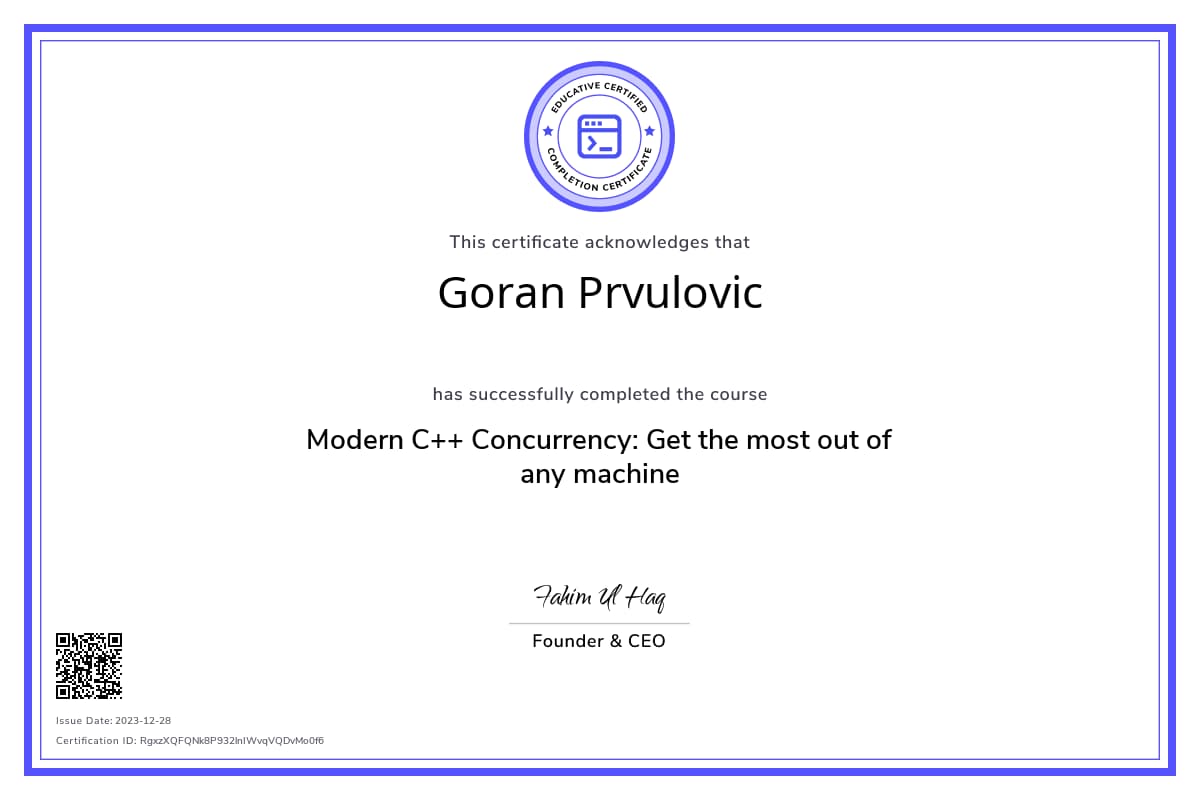 Course Certificate