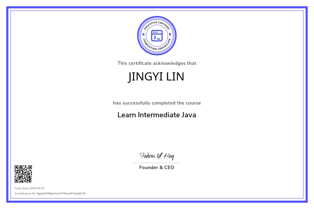 Course Certificate