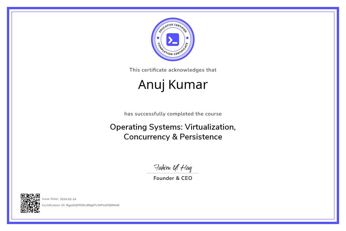 Course Certificate