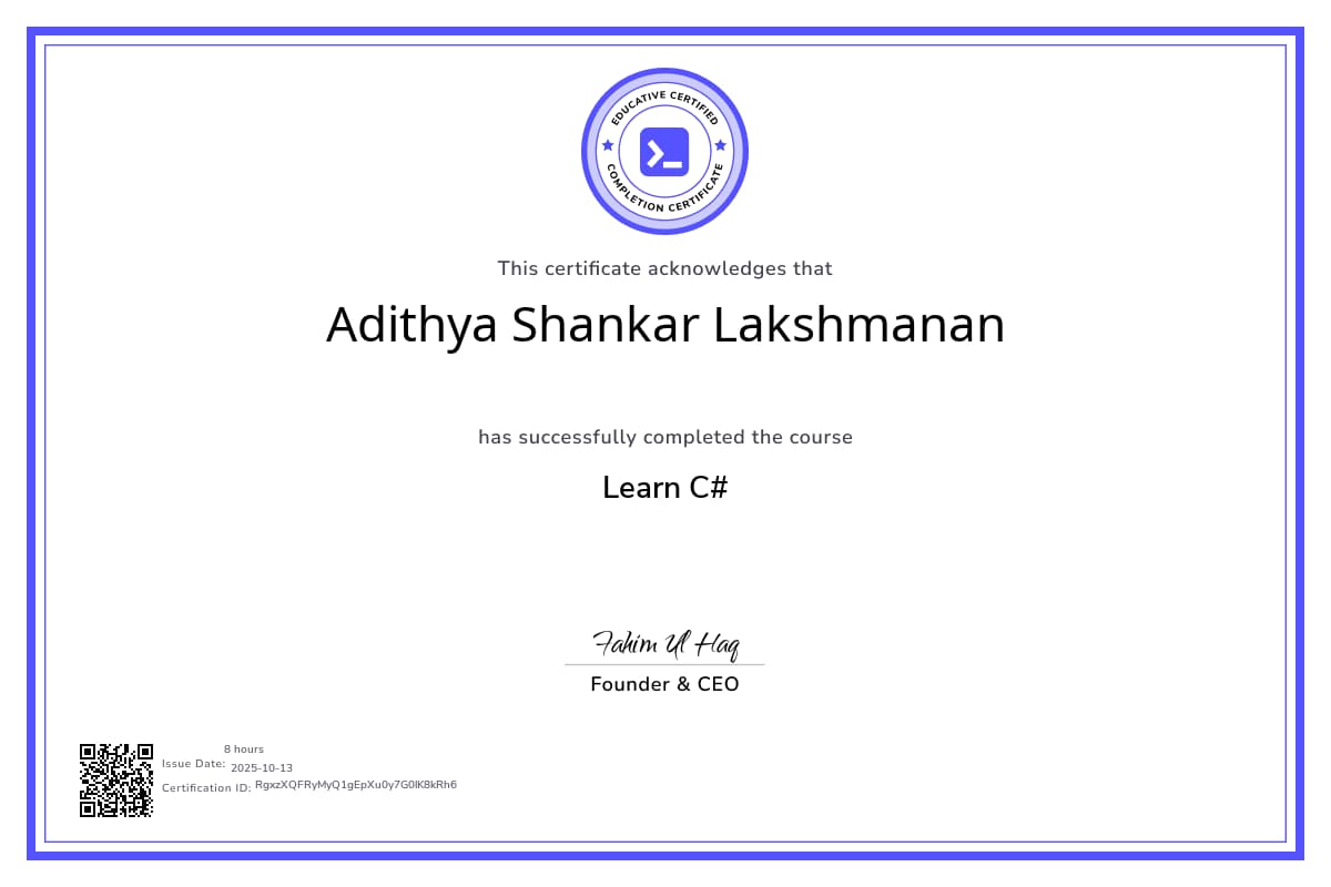 Course Certificate