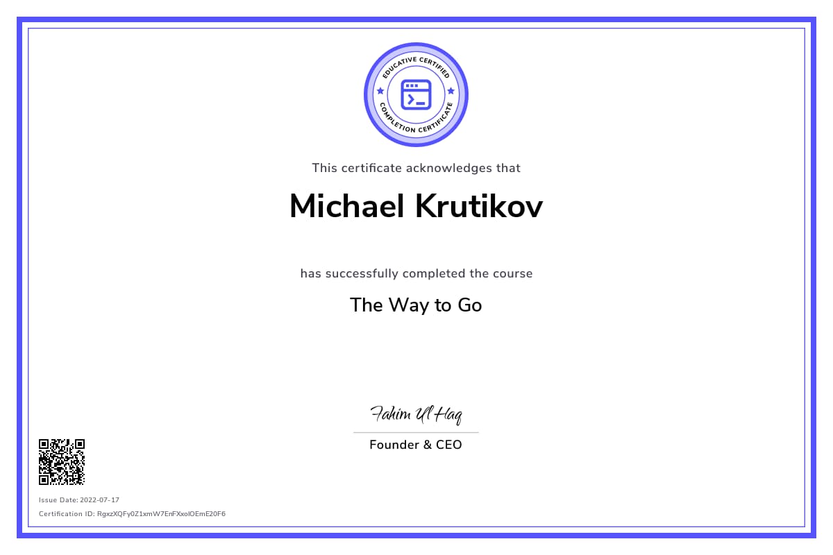 Personalized Path Certificate