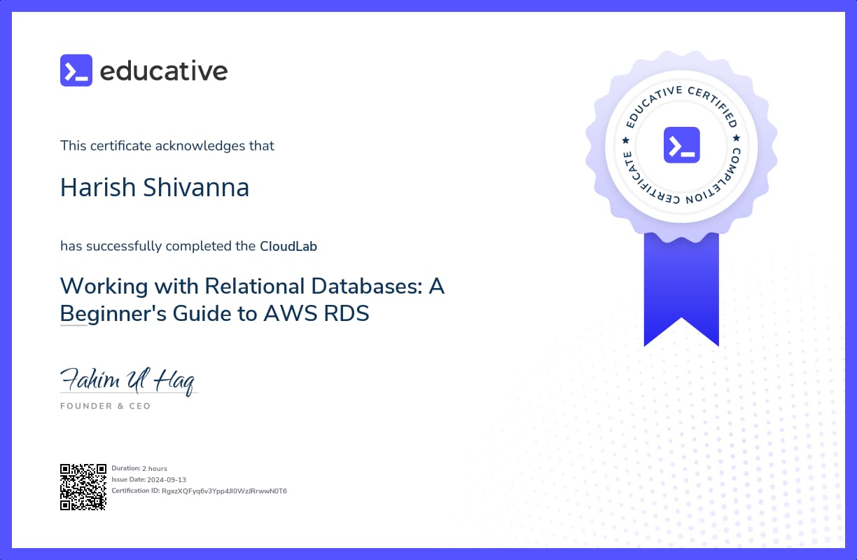 Cloud Lab Certificate