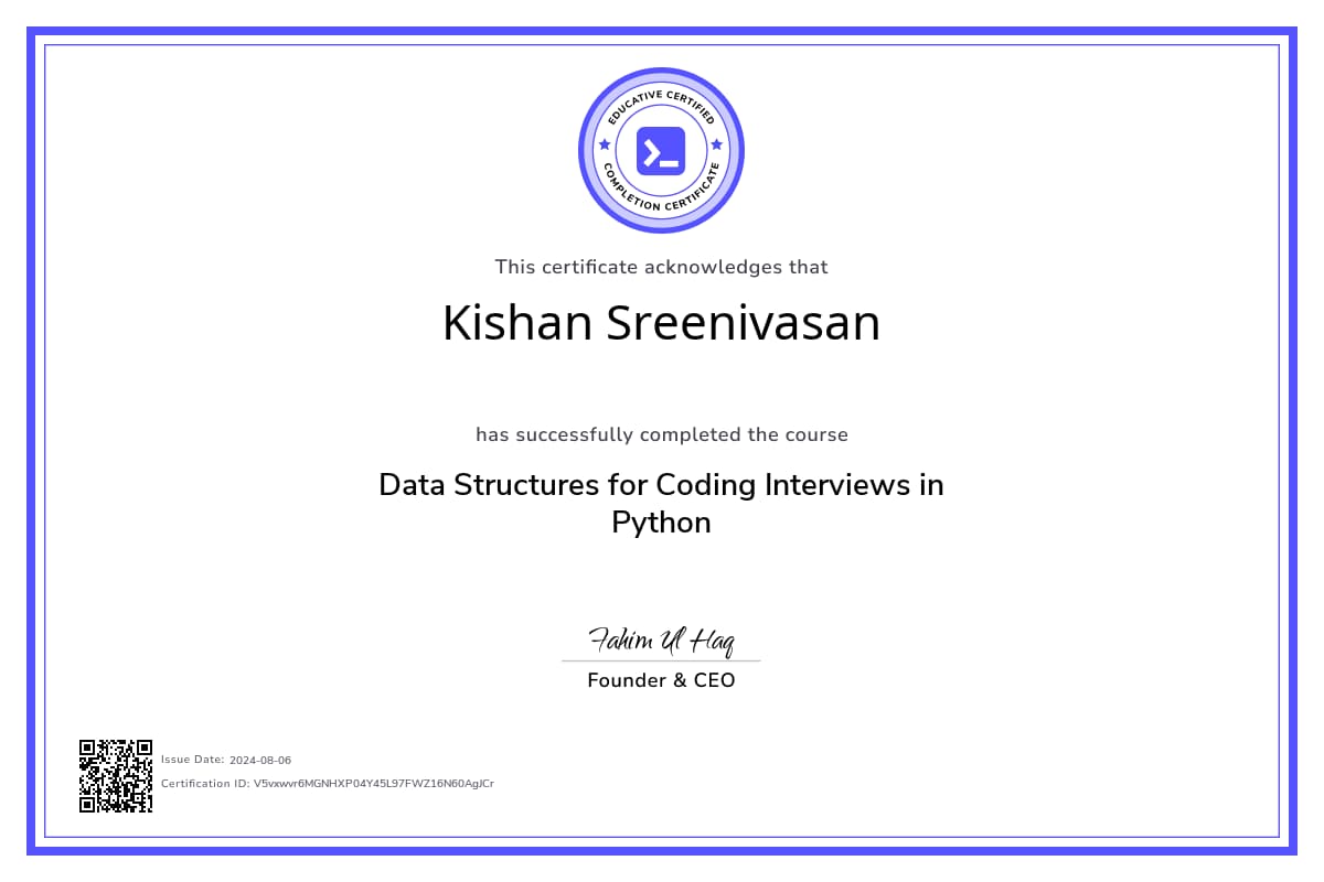 Course Certificate