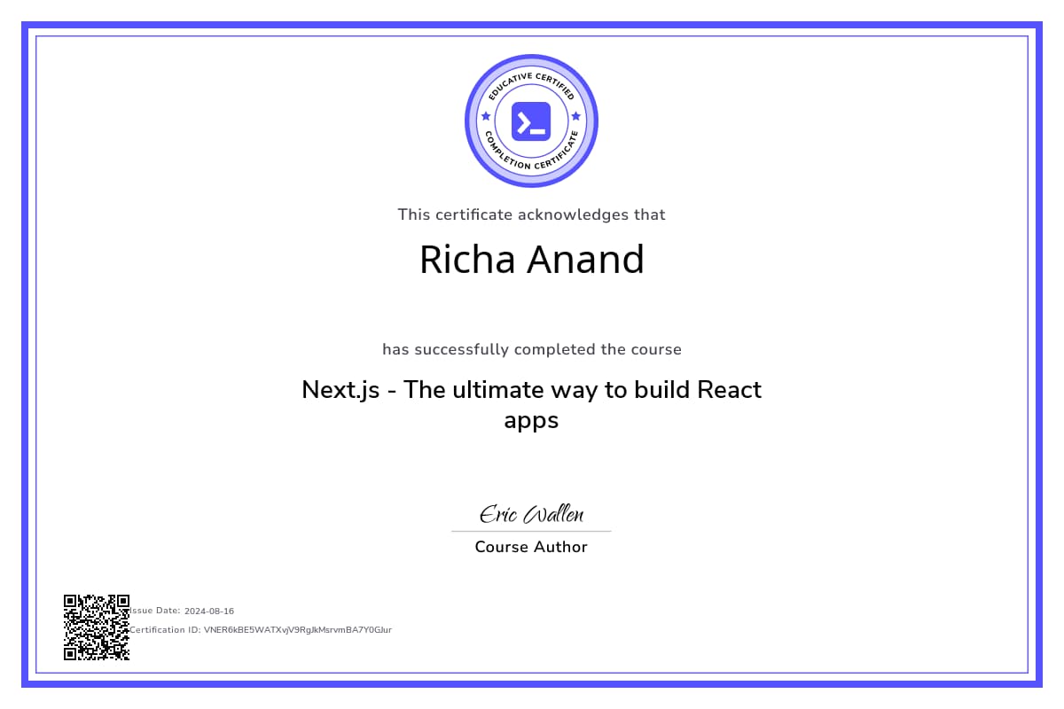 Course Certificate