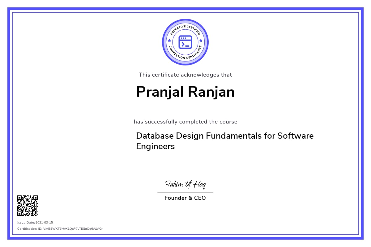 Personalized Path Certificate