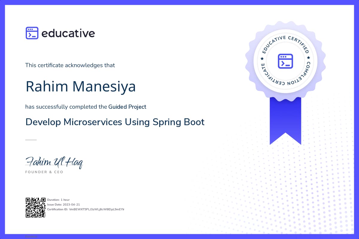 Project Certificate