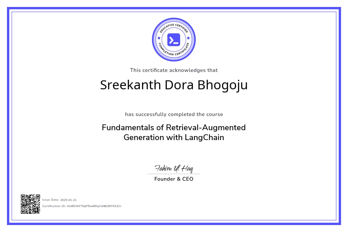 Course Certificate