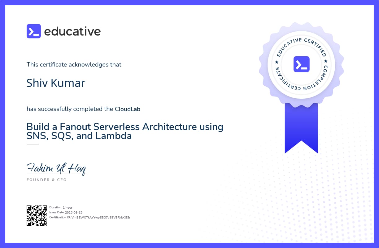 Cloud Lab Certificate