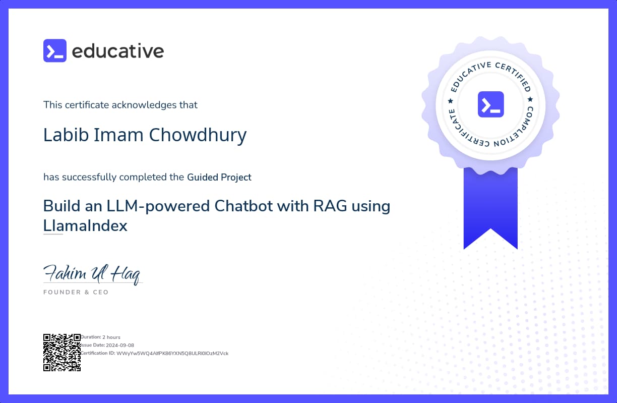 Project Certificate