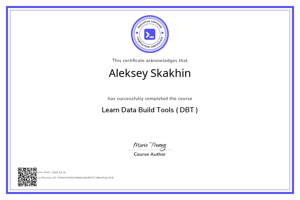 Course Certificate