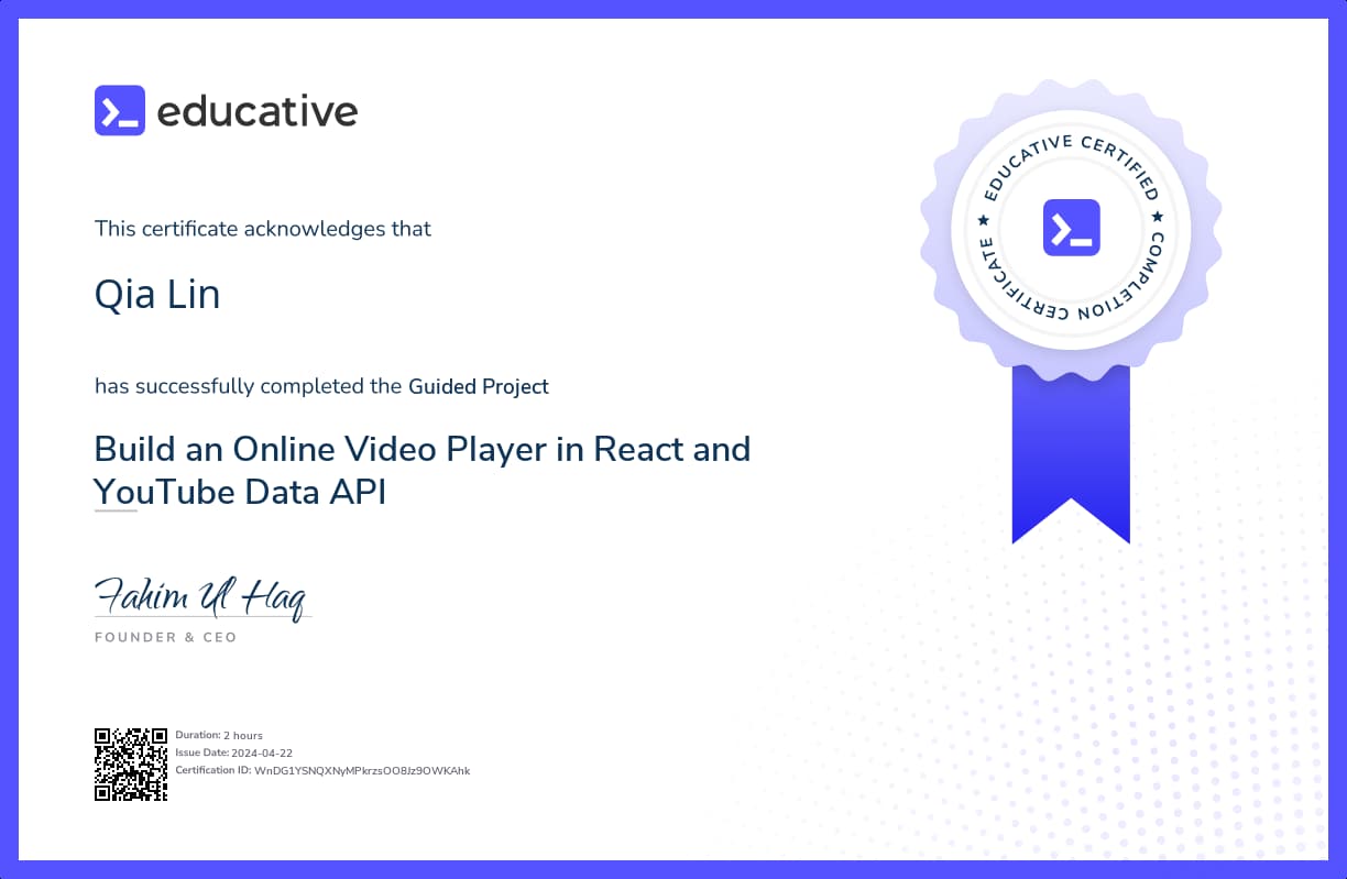Project Certificate