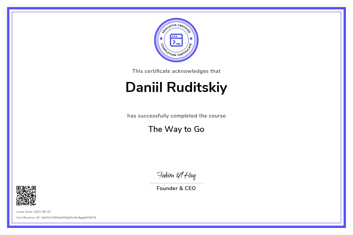 Personalized Path Certificate