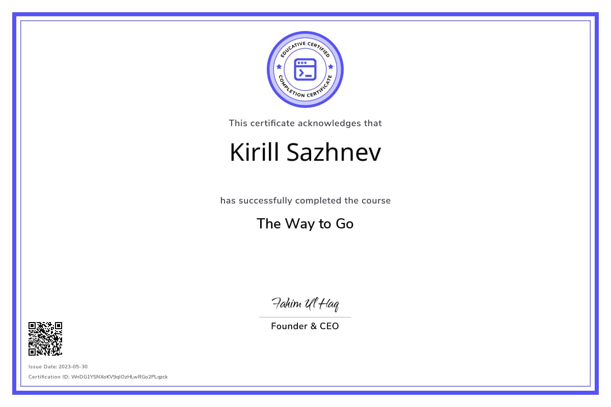 Course Certificate