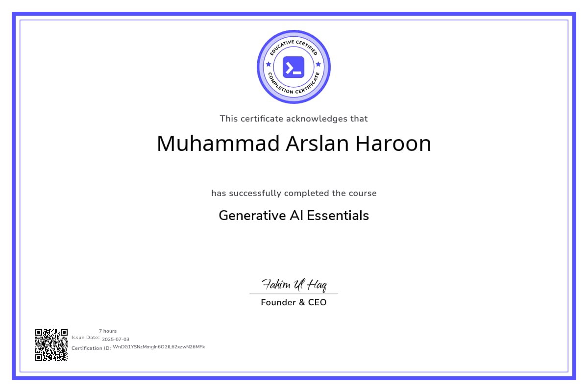 Course Certificate